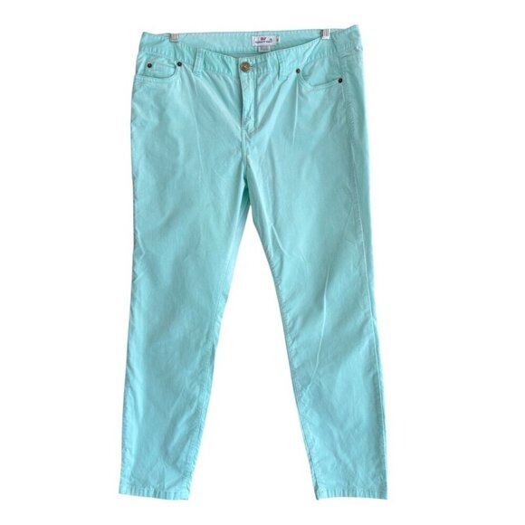 Vineyard Vines Pants - Vineyard Vines Light BlueGreen Velvet Pants Women's Sz 12
